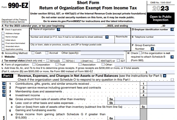 Form 990-EZ Filing Requirements