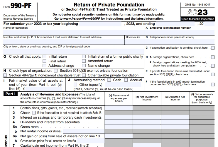 Form 990-PF Filing Requirements